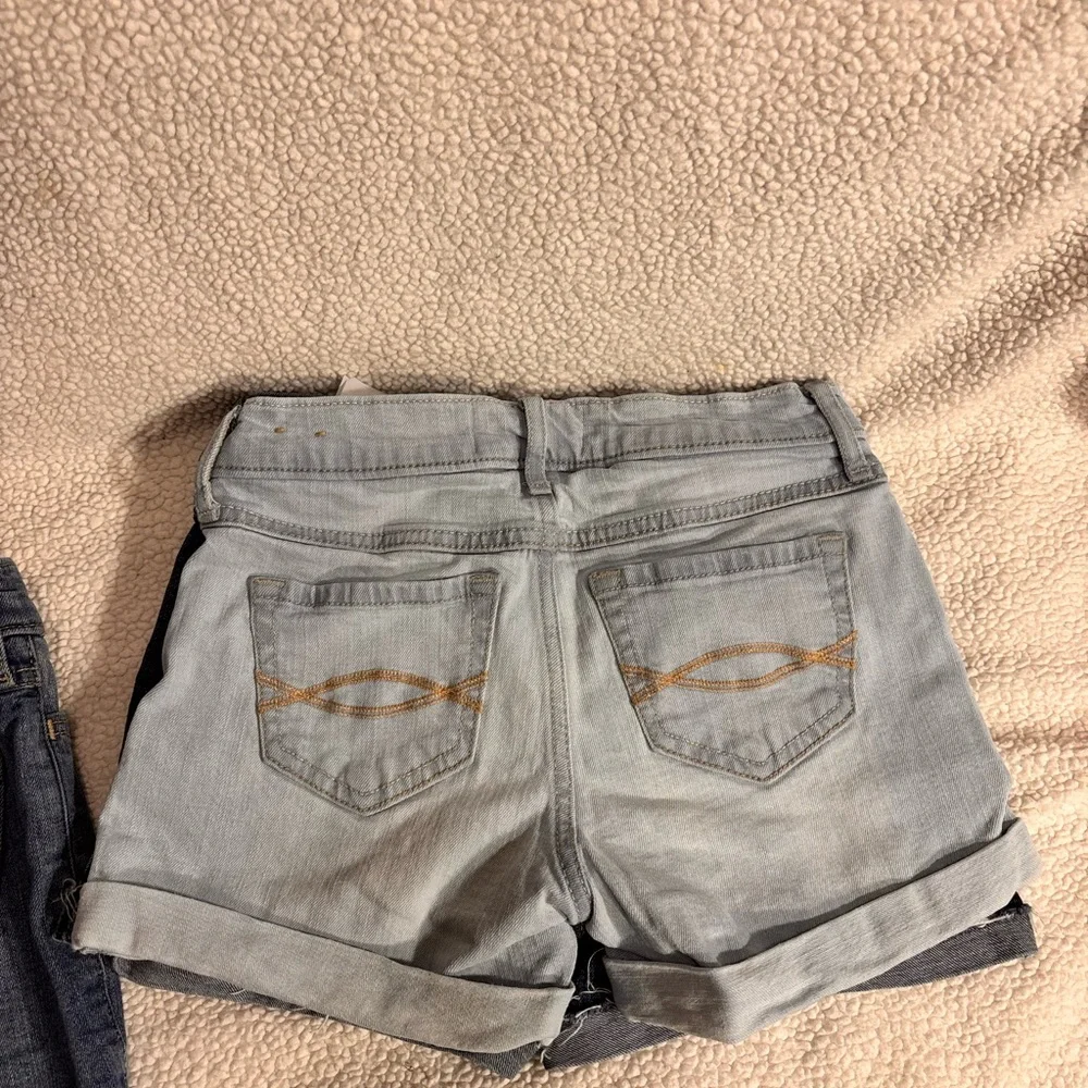 Abercrombie Kids Blue Jean Bundle Shorts with Frayed Hem - Picture 13 of 16